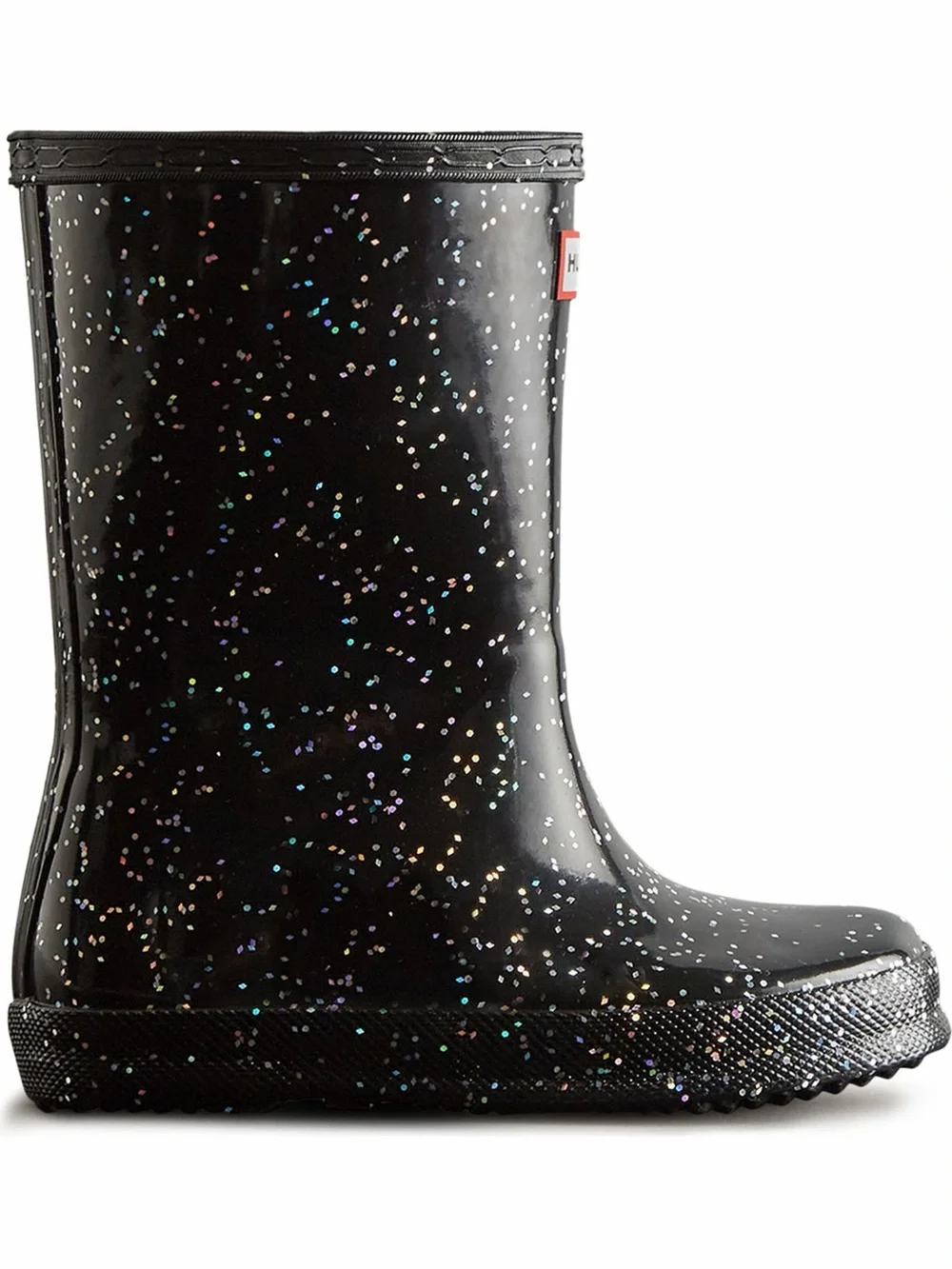Hunter Kids' Black Glitter Boots